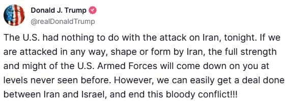 پیام ترامپ در تروپ سوشال