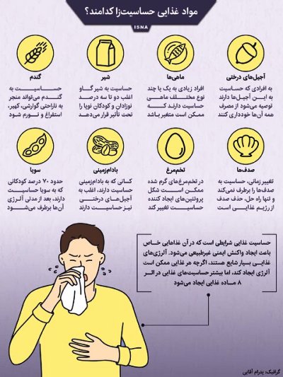 اینفوگرافیک/ مواد غذایی حساسیت‌زا کدامند؟